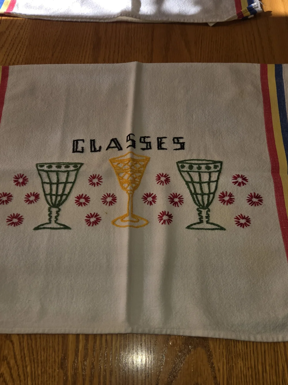 Vintage Cannon Embroidered Kitchen Towels Set of 8 Retro Handmade Cotton